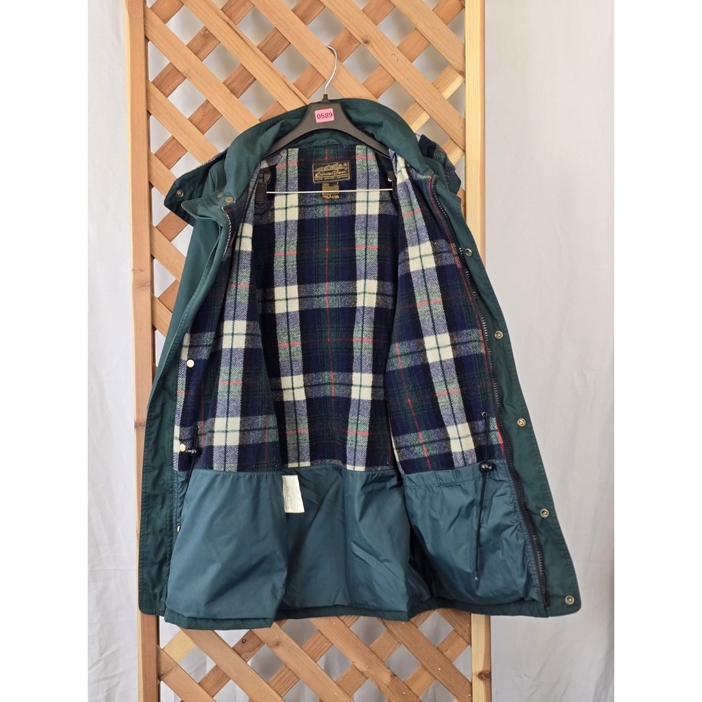 Vintage Y2K Eddie Bauer Men's Jacket Coat Green Wool Lining Warm Size Small - Picture 11 of 15